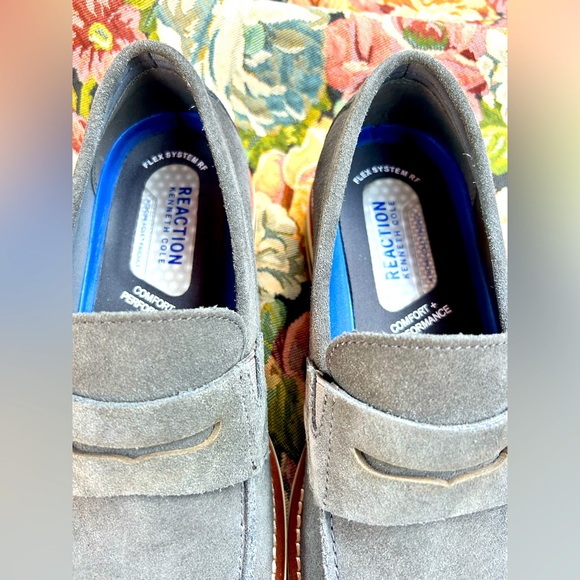 Kenneth Cole Reaction Klay Flex Penny Gray Suede Men's Loafers NWOT - Picture 2 of 9